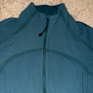 Green-Jasper cropped ribbed define jacket